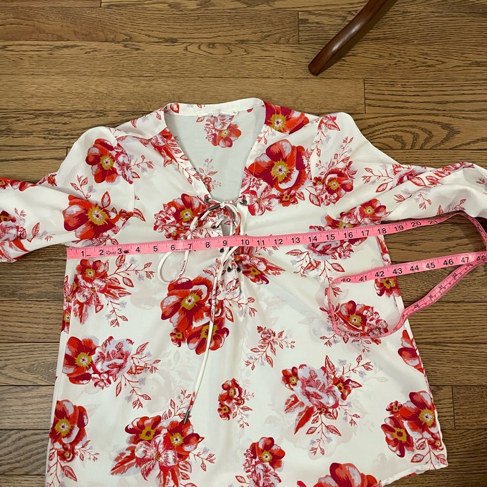 Tularosa REVOLVE Lace Up Blouse in Fuchsia Bloom - Picture 13 of 14